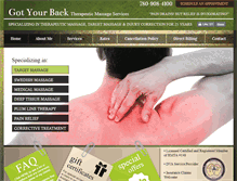 Tablet Screenshot of got-your-back-massage.com